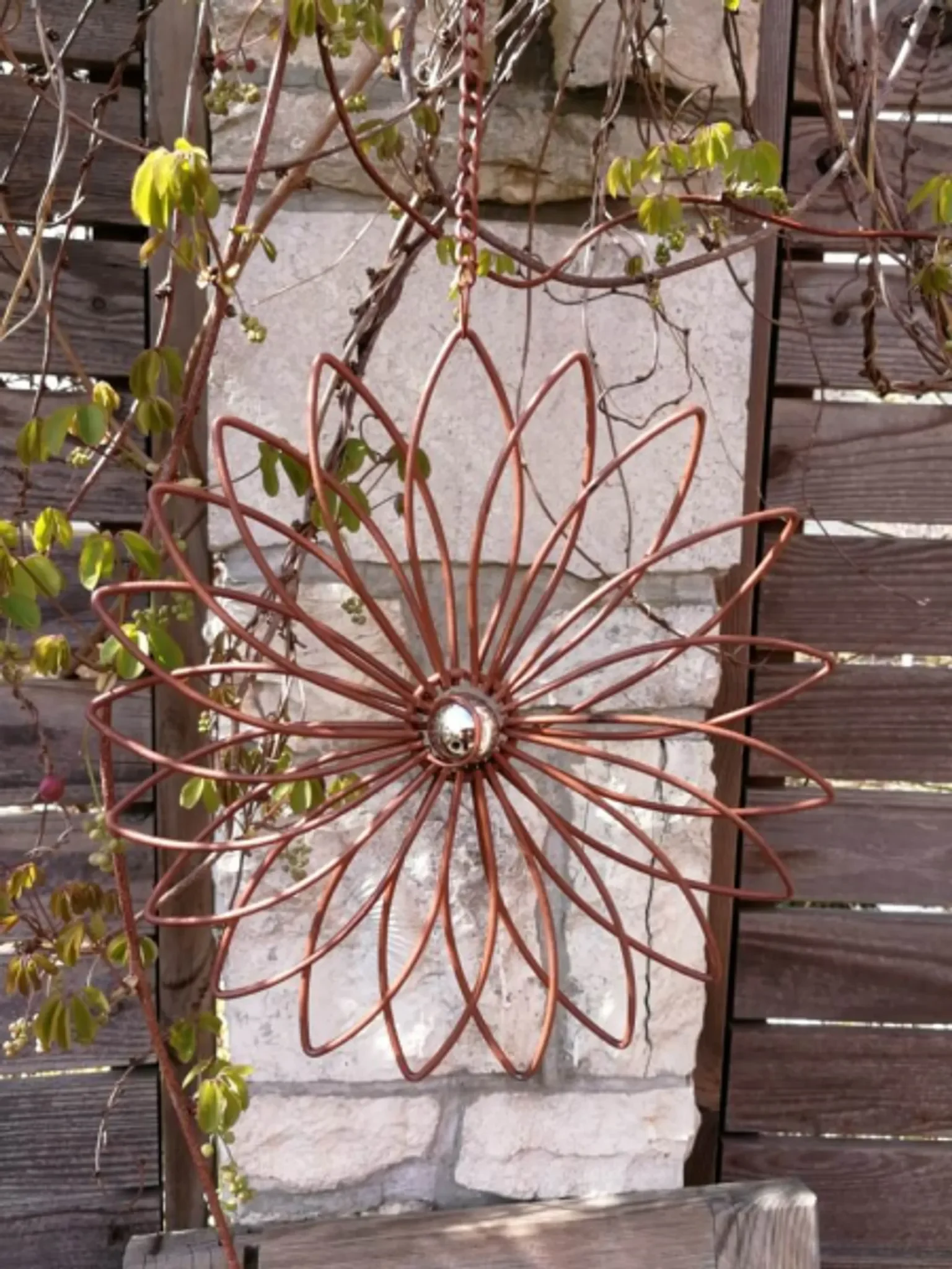 Deko-Hänger Blüte – Edelrostoptik, Ø 20 cm